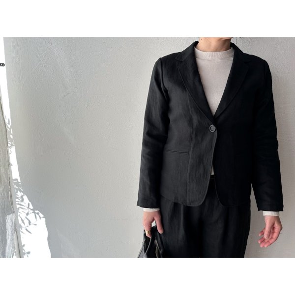 画像2: Luminaes リネンツイル テーラージャケット (2)