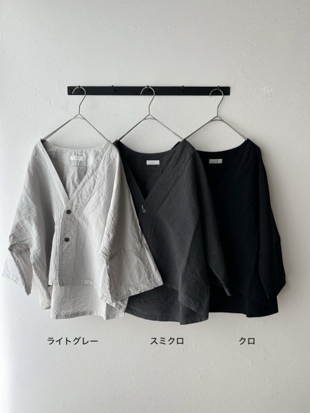 画像16: prit コットンリネン交織高密度ウェザー 7分袖ボレロ【クリックポスト（185円）発送可能】 (16)