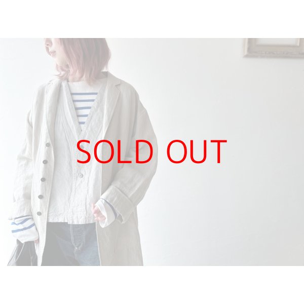 画像2: *sale30%off* prit コットンリネン交織高密度ウェザー 7分袖ボレロ【クリックポスト（185円）発送可能】 (2)