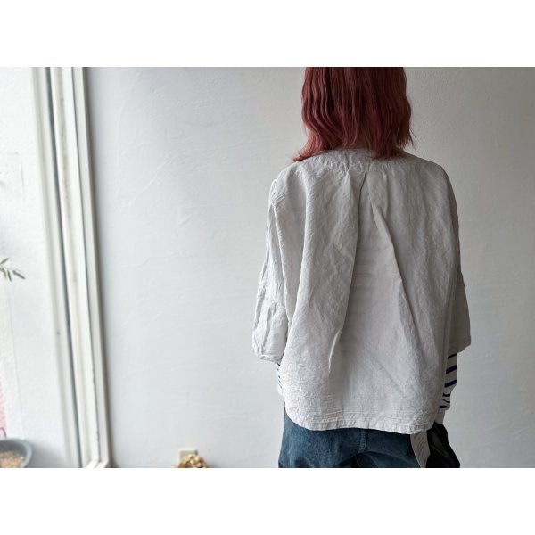 画像6: prit コットンリネン交織高密度ウェザー 7分袖ボレロ【クリックポスト（185円）発送可能】 (6)