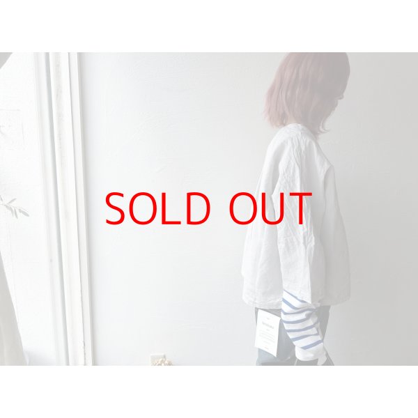 画像5: *sale30%off* prit コットンリネン交織高密度ウェザー 7分袖ボレロ【クリックポスト（185円）発送可能】 (5)