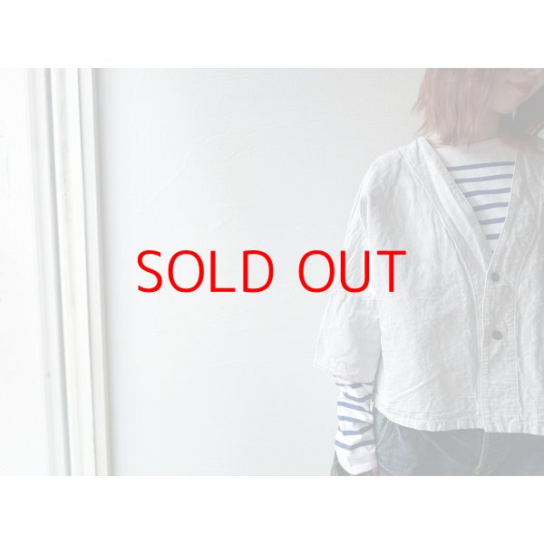 画像4: *sale30%off* prit コットンリネン交織高密度ウェザー 7分袖ボレロ【クリックポスト（185円）発送可能】 (4)