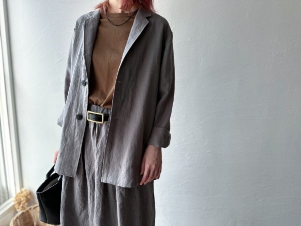 画像5: Luminaes コルトレイクリネン ロングジャケット (5)
