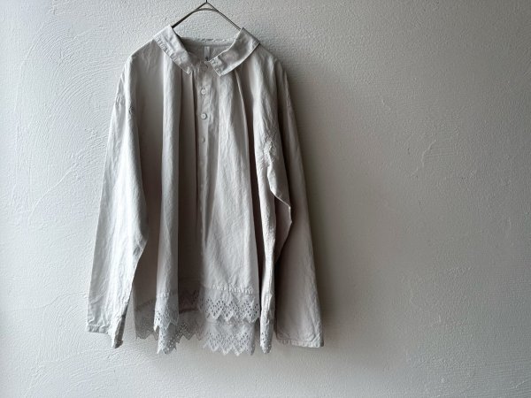 画像12: grin 綿麻ダンプテールレースシャツ【クリックポスト(185円)発送可能】 (12)
