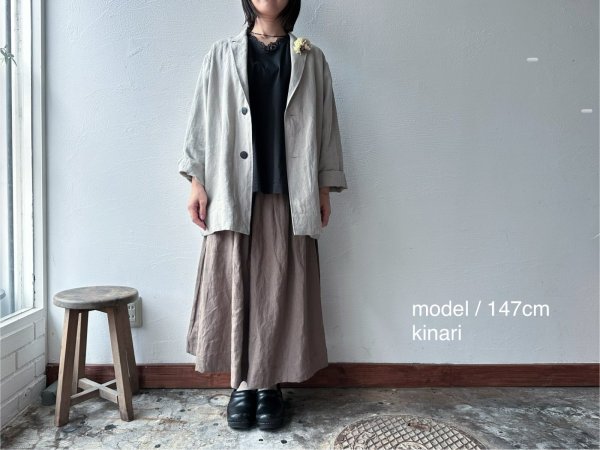 画像7: Luminaes コルトレイクリネン ロングジャケット (7)