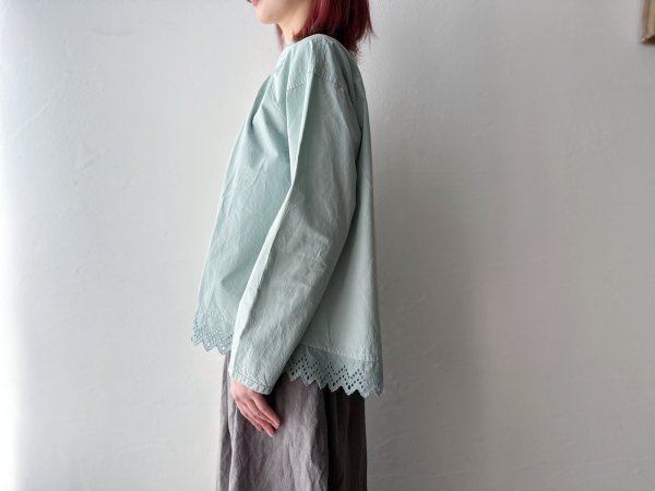 画像5: grin 綿麻ダンプテールレースシャツ【クリックポスト(185円)発送可能】 (5)