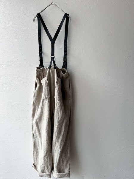 画像1: Luminaes heavy-linen frax dyed サスペンダー対応PT （unisex） (1)