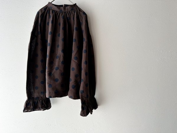 画像4: Veritecoeur ギャザーブラウス ( ドット ) (4)