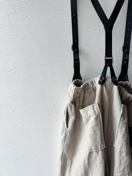 画像3: Luminaes heavy-linen frax dyed サスペンダー対応PT (unisex) (3)
