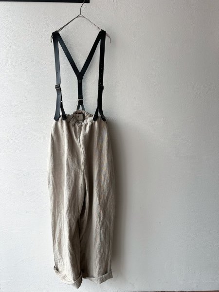 画像2: Luminaes heavy-linen frax dyed サスペンダー対応PT (unisex) (2)
