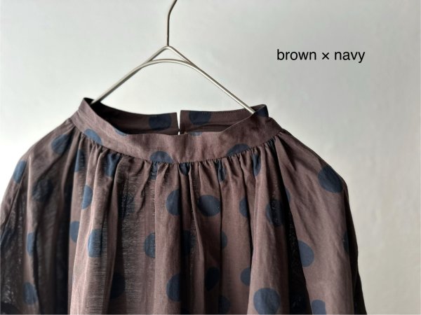 画像5: Veritecoeur ギャザーブラウス ( ドット ) (5)