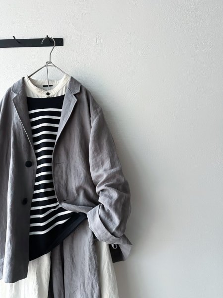 画像4: Luminaes コルトレイクリネン ロングジャケット (4)