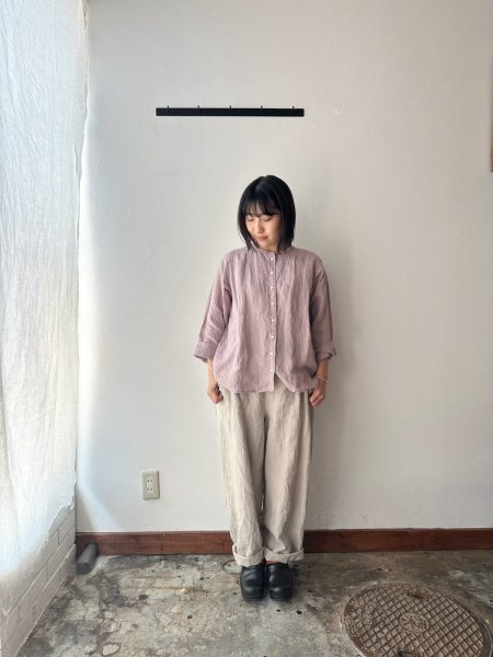 画像5: Luminaes 1/60手染めリネン ちょうどいいシャツ (5)