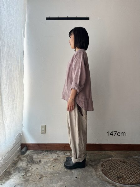 画像6: Luminaes 1/60手染めリネン ちょうどいいシャツ (6)