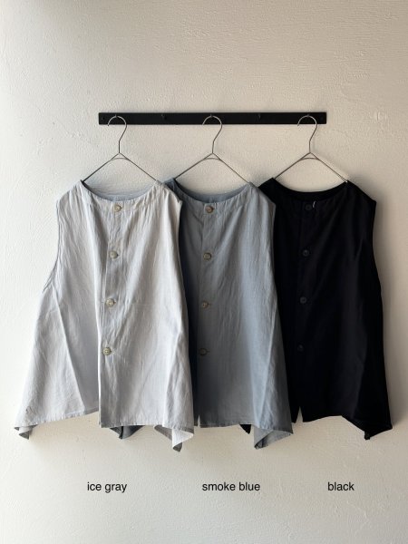 画像2: grin 綿麻バックサテン 三角2wayベスト【クリックポスト(185円)発送可能】 (2)