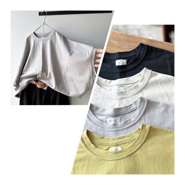 画像1: NATURAL LAUNDRY ライト度詰め天竺 ワイドドルマンT (1)