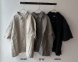 画像14: prit 40/1 フレンチリネンキャンバス 5分袖レギュラーカラーワイドシャツ (14)