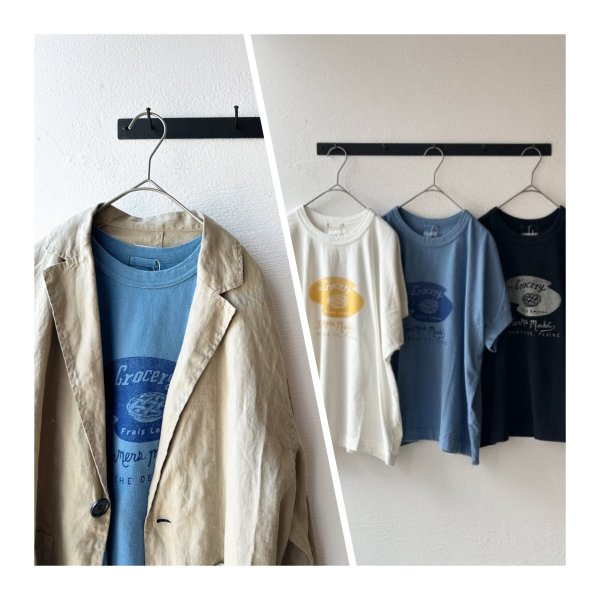 画像1: NATURAL LAUNDRY 硫化染め天竺 ドルマンリブTシャツ (1)