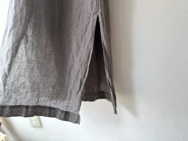 画像12: Luminaes 手染めリネン ７分袖ワイドシャツワンピース (12)