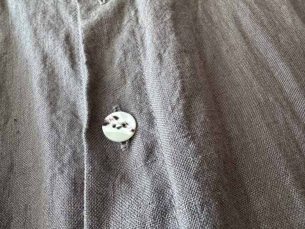 画像15: Luminaes 手染めリネン ７分袖ワイドシャツワンピース (15)