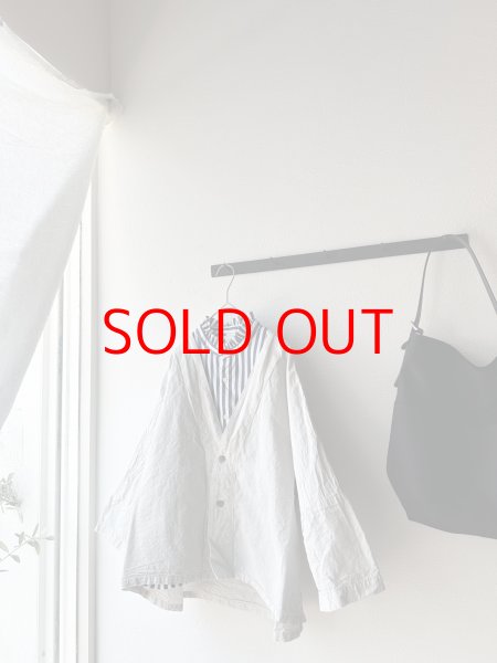 画像1: *sale30%off* prit コットンリネン交織高密度ウェザー 7分袖ボレロ【クリックポスト（185円）発送可能】 (1)