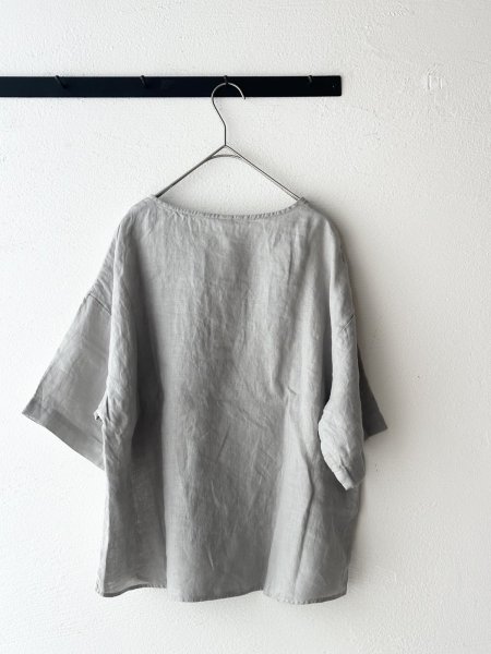 画像13: prit 60/1 フレンチリネン平織 5分袖プルオーバー (13)