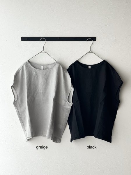 画像2: prit 60/1 フレンチリネン平織 スリーブレスプルオーバー (2)