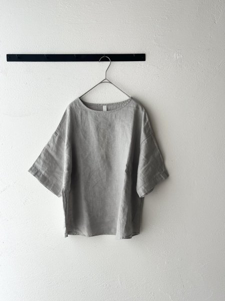 画像9: prit 60/1 フレンチリネン平織 5分袖プルオーバー (9)