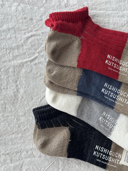 画像8: NISHIGUCHI KUTSUSHITA リネンコットンアンクレット M(25~27cm) 【3足までクリックポスト可】 (8)