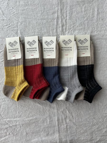 画像2: NISHIGUCHI KUTSUSHITA リネンコットンアンクレット M(25~27cm) 【3足までクリックポスト可】 (2)