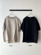 画像2: prit 60/1リネントライアングル刺繍 × 60/1リネン切替スタンドカラーAラインプルオーバー (2)