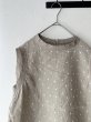 画像7: prit 60/1リネントライアングル刺繍 × 60/1リネン切替ノースリーブスタンドカラーフレアプルオーバー (7)