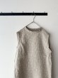 画像4: prit 60/1リネントライアングル刺繍 × 60/1リネン切替ノースリーブスタンドカラーフレアプルオーバー (4)