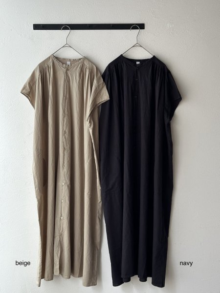画像1: NATURAL LAUNDRY 80タイプライター ギャザーワンピース (1)