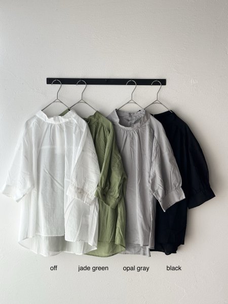 画像14: prit 80/1ローン ５分袖スタンドカラープルオーバー【クリックポスト（185円）発送可能】 (14)