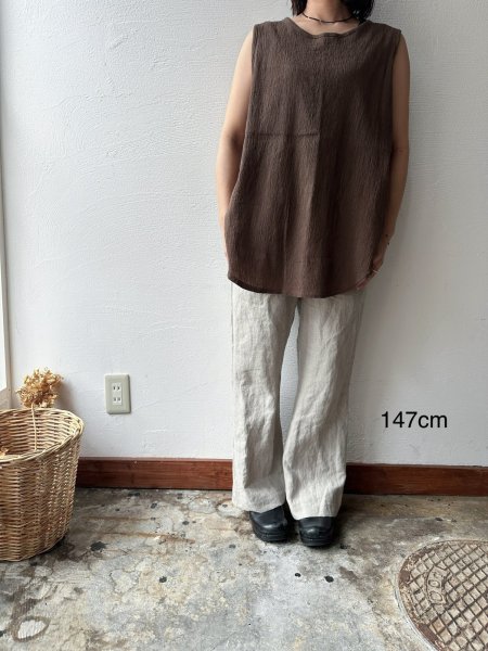 画像7: prit 40/1 クレープロッキーバル ラウンドヘムノースリーブ (7)