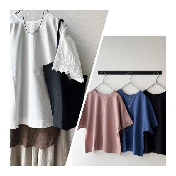 画像10: grin 染めブロード 2wayレースプルオーバー  [クリックポストで発送可] (10)