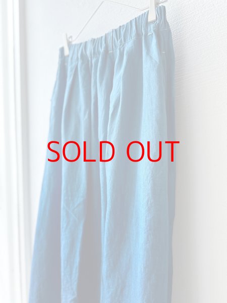 画像2:  Luminaes 藍染め リネンタックスカート (2)