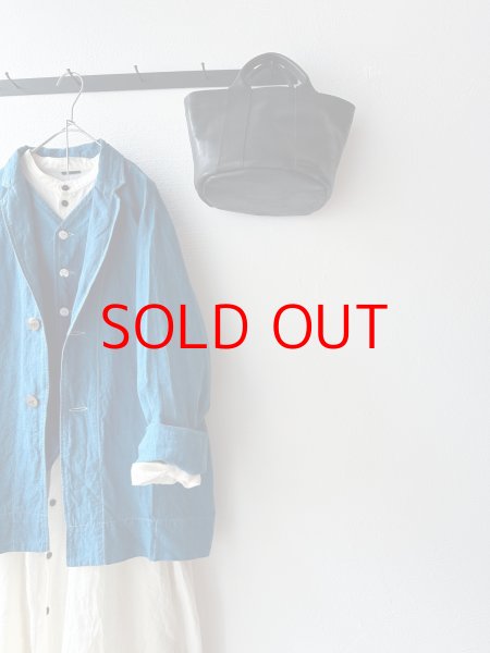 画像1: Luminaes 藍染リネンロングジャケット (1)