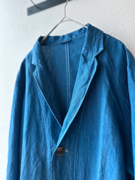 画像5: Luminaes 藍染リネンロングジャケット (5)