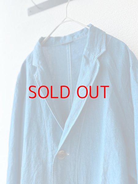 画像7: Luminaes 藍染リネンロングジャケット (7)