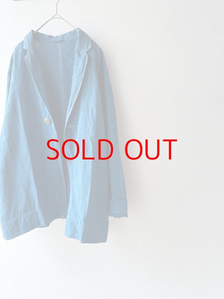 画像6: Luminaes 藍染リネンロングジャケット (6)