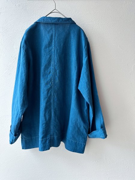 画像8: Luminaes 藍染リネンロングジャケット (8)