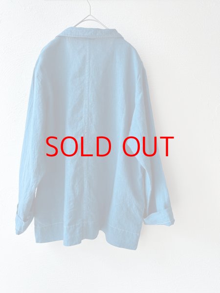 画像10: Luminaes 藍染リネンロングジャケット (10)