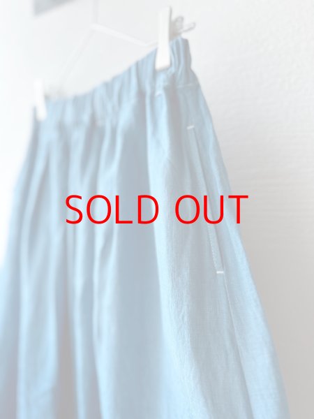 画像4:  Luminaes 藍染め リネンタックスカート (4)