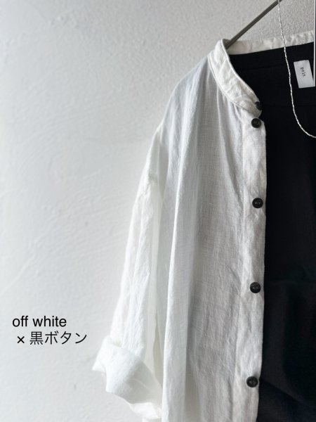 画像7: Luminaes 手染めリネン ７分袖ワイドシャツワンピース (7)