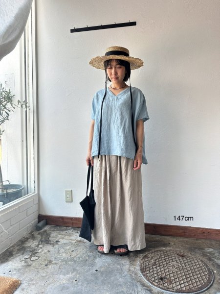 画像2: Luminaes 60コルトレイクリネン ポンチョプルオーバー (2)