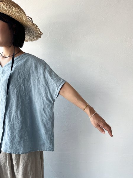 画像3: Luminaes 60コルトレイクリネン ポンチョプルオーバー (3)