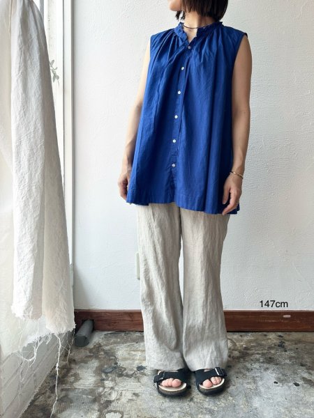 画像6: grin キャンブリックフリルノースリシャツ【クリックポスト（185円）発送可能】 (6)