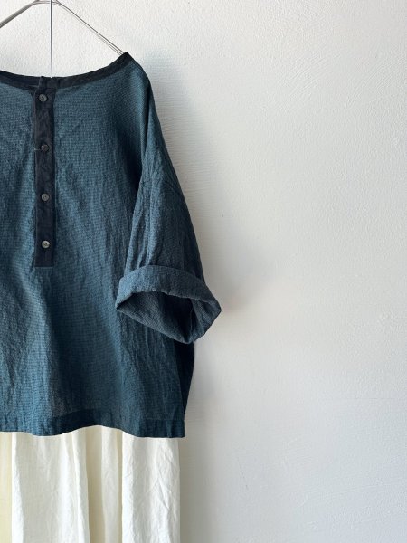 画像3: Luminaes 綿麻千鳥 バイカラー２wayプルオーバー (3)